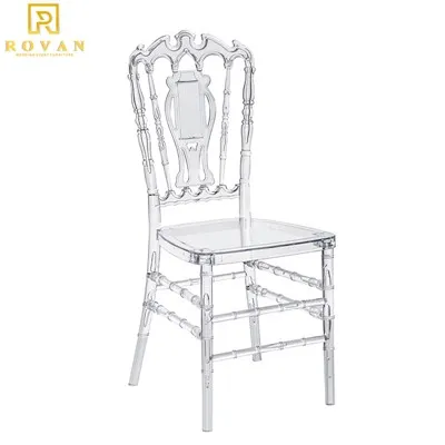 Silla de boda real de cristal transparente de PC de resina transparente